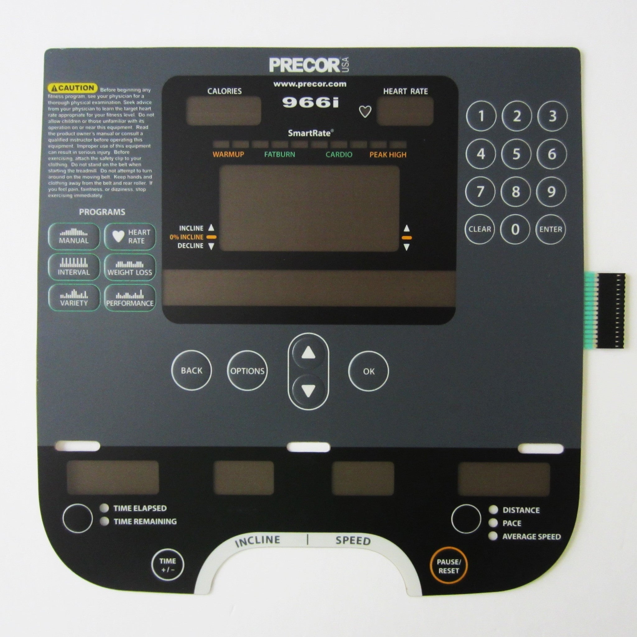 Precor 966i Experience Overlay Keypad FitnessGraphics