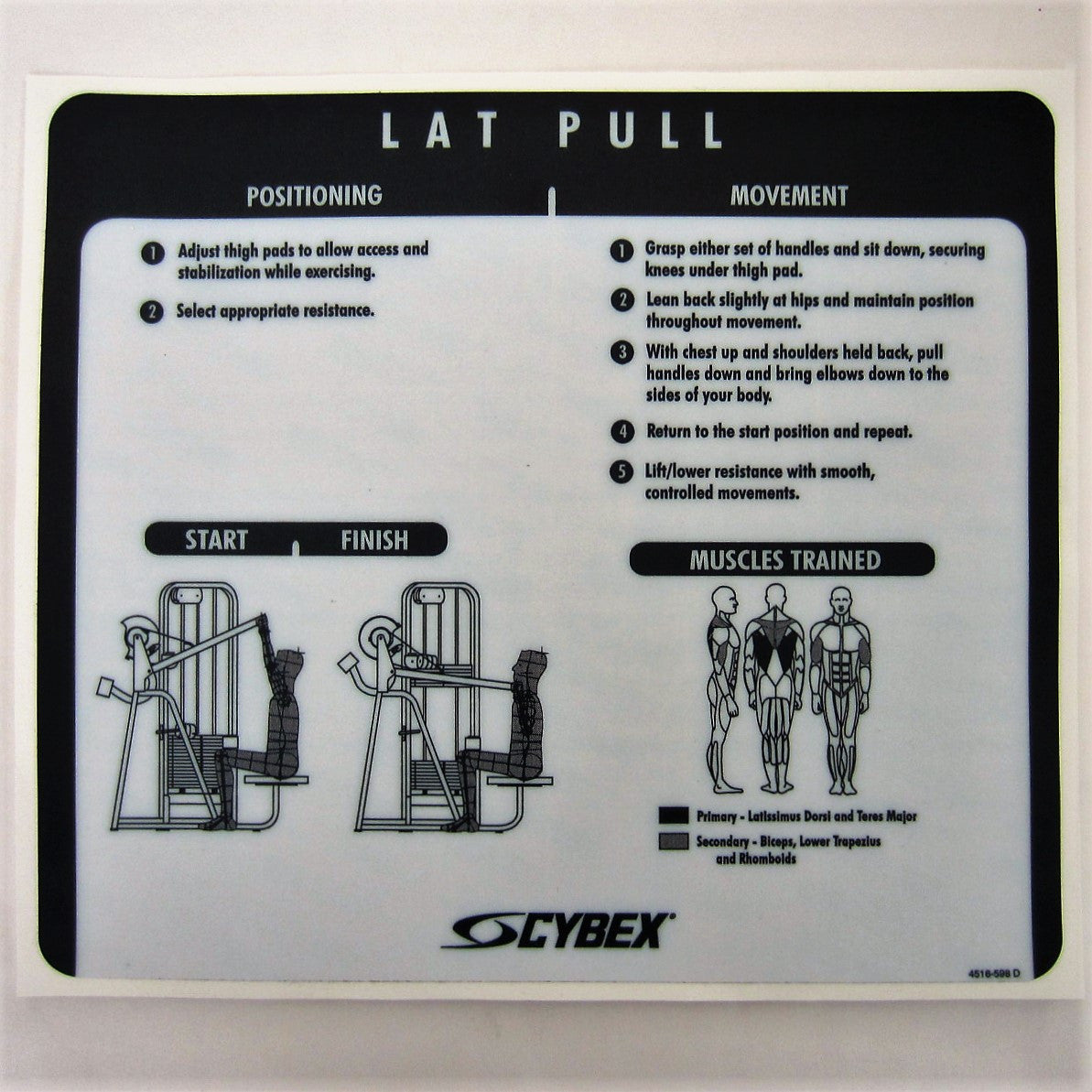 Cybex lat pulldown machine hot sale