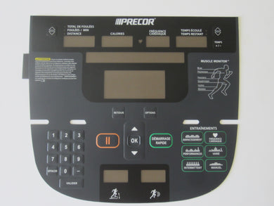 Precor P30 835 Full Body Elliptical Overlay Keypad in French