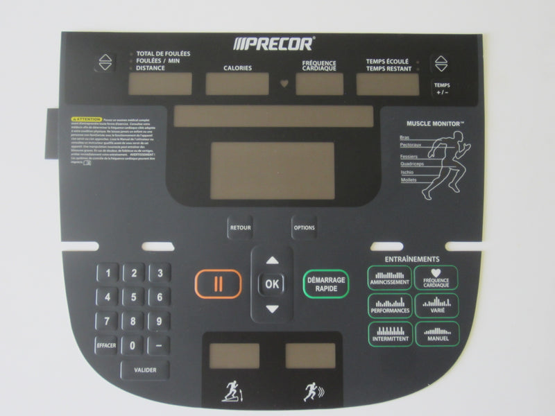 Load image into Gallery viewer, Precor P30 835 Full Body Elliptical Overlay Keypad in French
